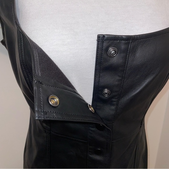 Urban Outfitters dress faux leather snap closure jumper black size 6 - Picture 5 of 7